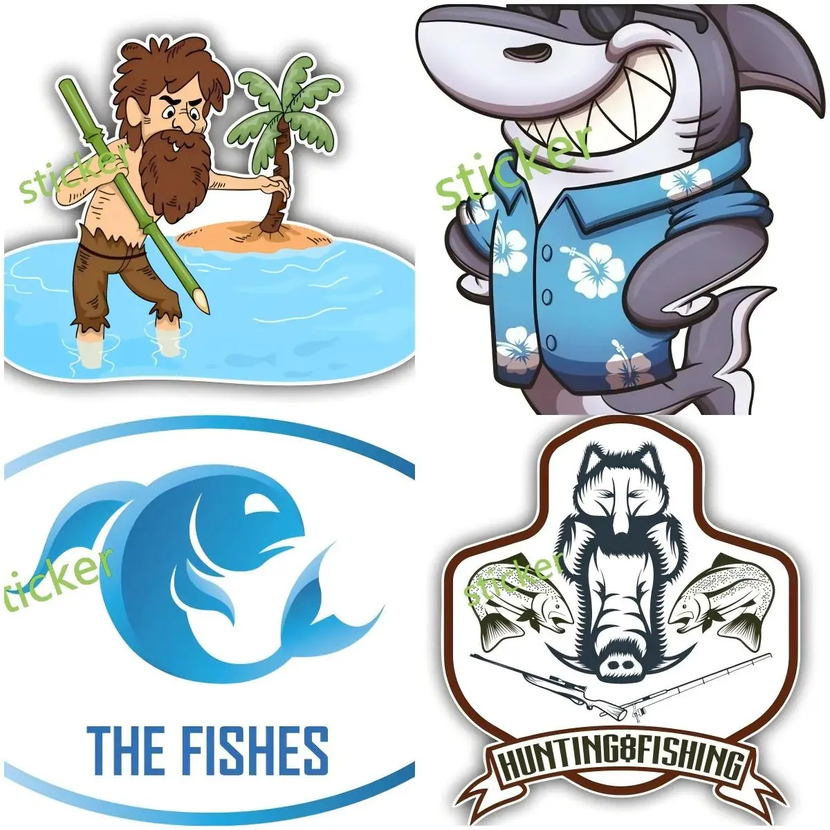

Fish Sticker American Flag Fishing Boat Car Vehicle Window Bumper Decal Personality Decoration Reflective Stickers