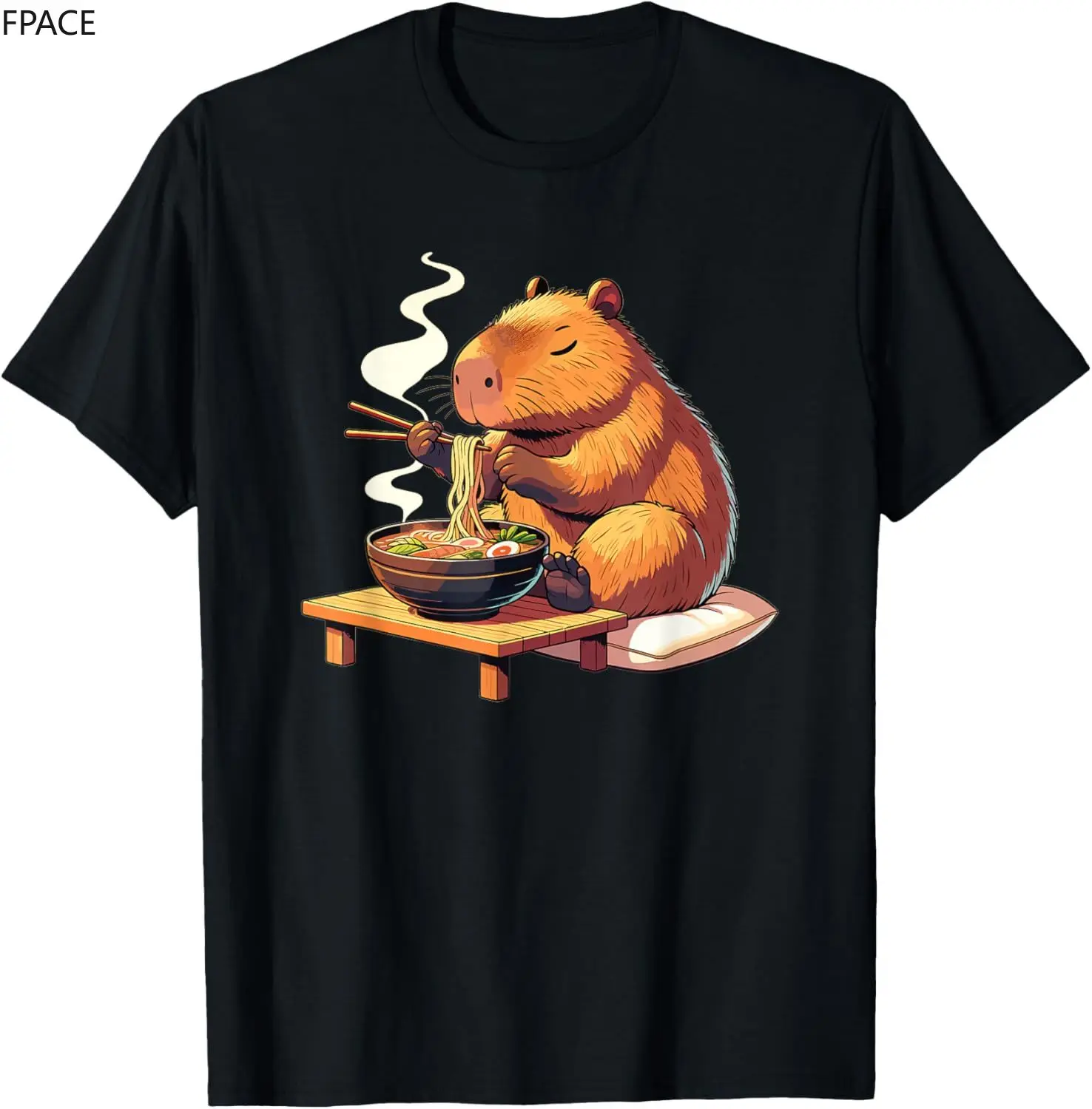 

Cute Capybara Eats Ramen Noodles Capybara Ramen T-Shirt Anime Clothes Streetwear Mens T Shirts Graphic Camisas Oversized T Shirt