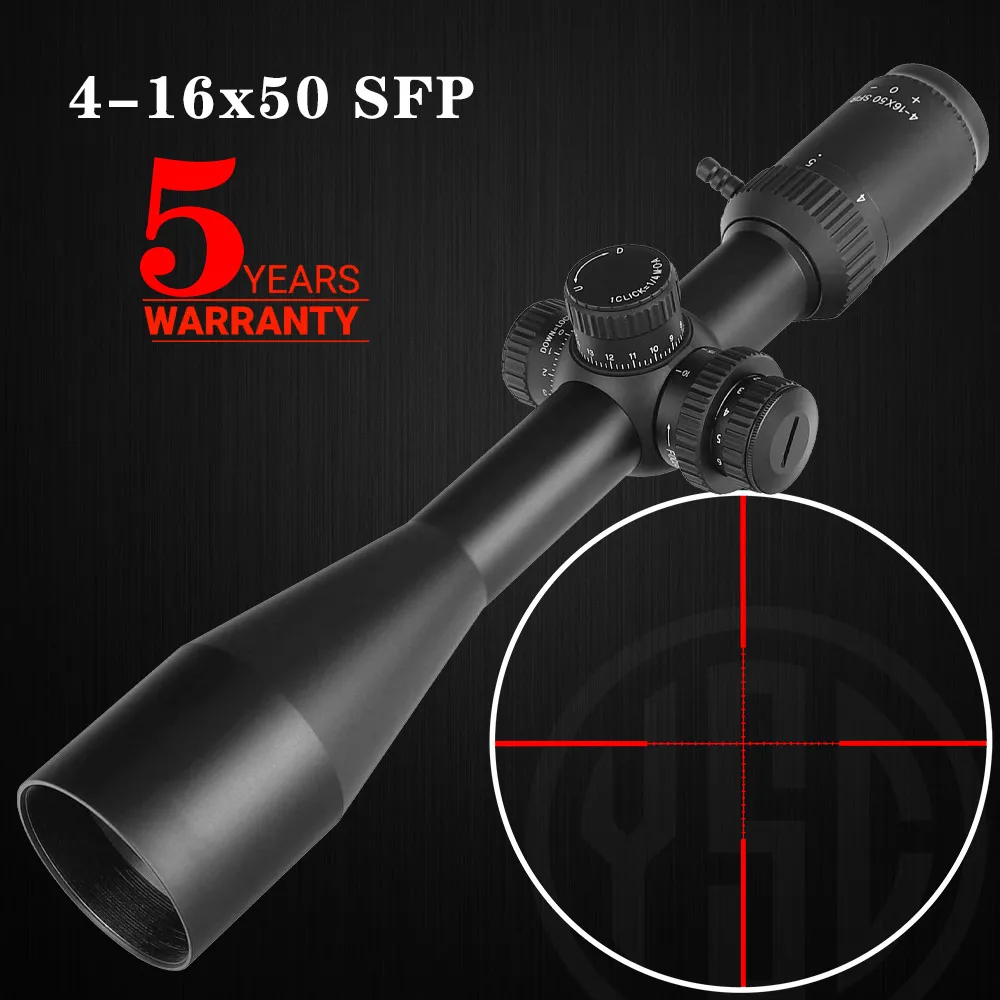 

ohhunt WR 4-16X50 SFIR Hunting Scope Glass Red Illumination Reticle Side Parallax Turret Lock Reset