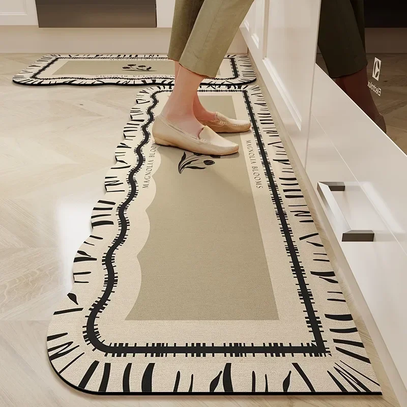 Kitchen Floor Mats Water Proof Oil-proof Anti-slip PVC Rug Wipeable No-clean Leather Comfortable Dirt-resistant Carpet Tapis 러그