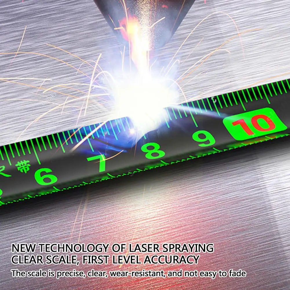 Fluorescent Steel Tape Measure High precision thickened Tape Self-lock tape Wear-resistant Measure Drop-resistant Tool