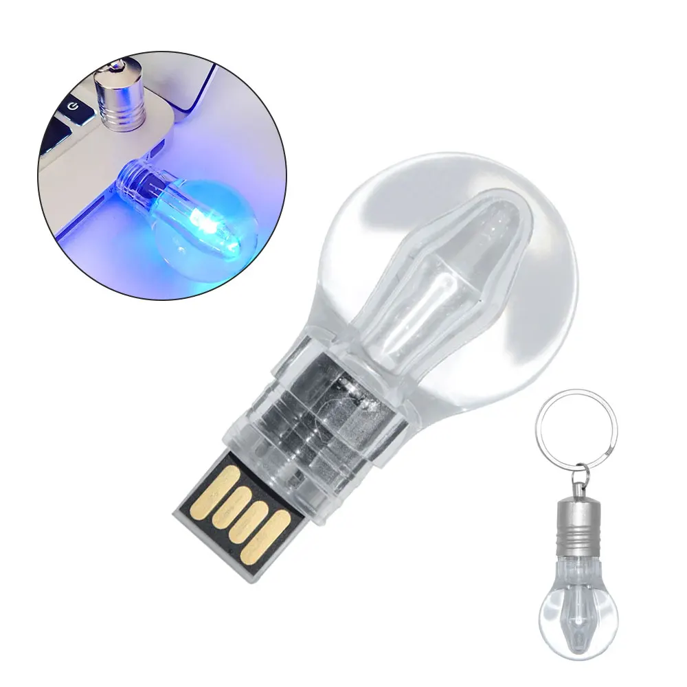 LED USB Flash Drive 64GB Lightbulb Model Pen Drive 32GB Creative Gift Memory Stick High Speed Pendrive Free Key Ring U Disk