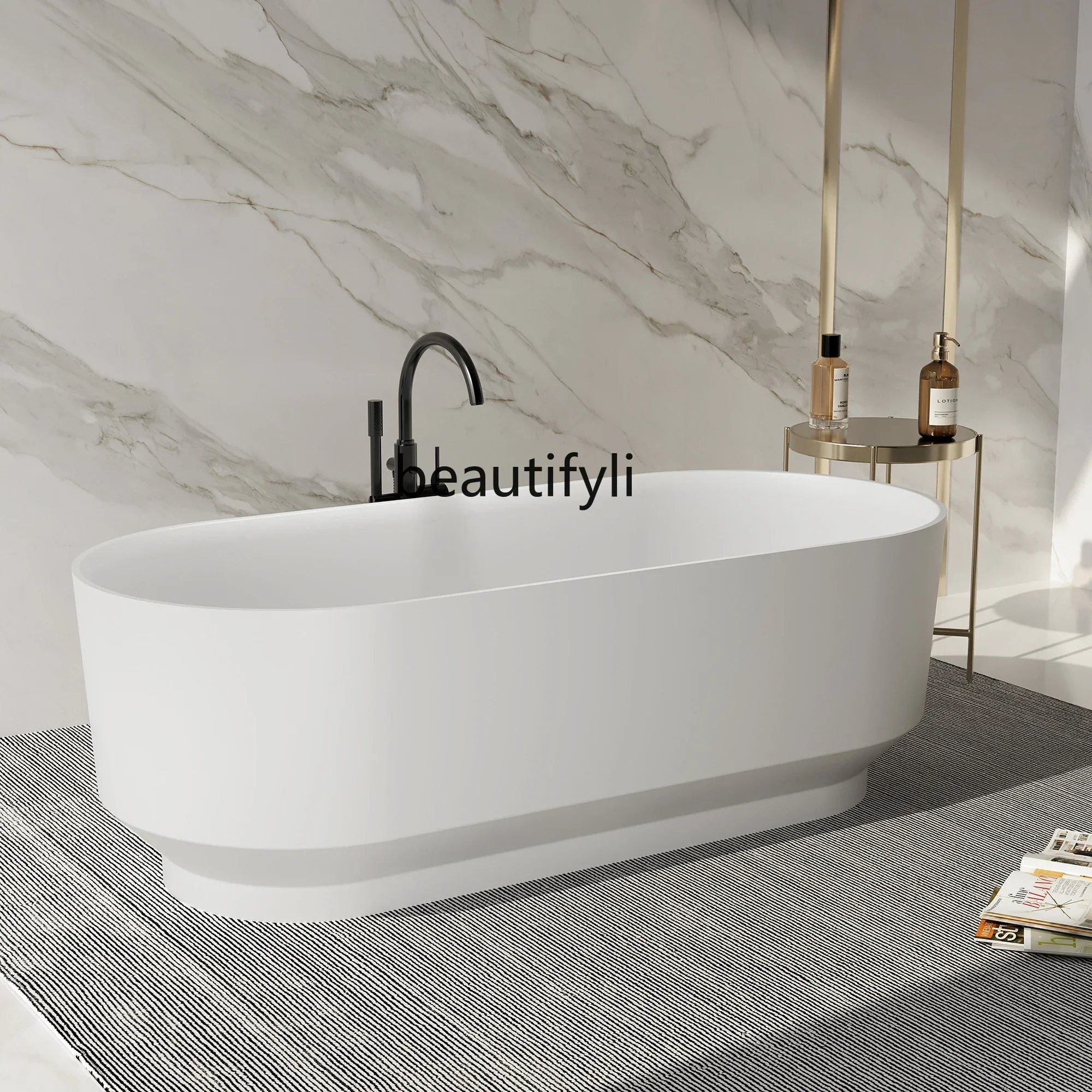 

CC Transparent Resin Bathtub Art Design Home Hotel Homestay Oval Bathtub