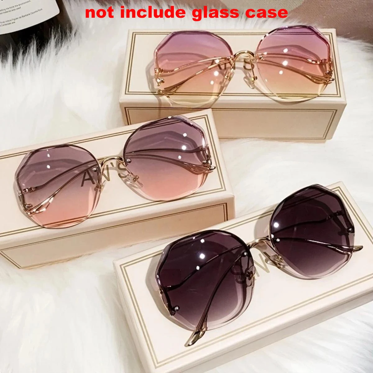 1pc Fashion Gradient Sunglasses Women Design Vintage Pilot Retro Shades Cutting Lens Gradient Sun Glasses Female UV400 Eyewear