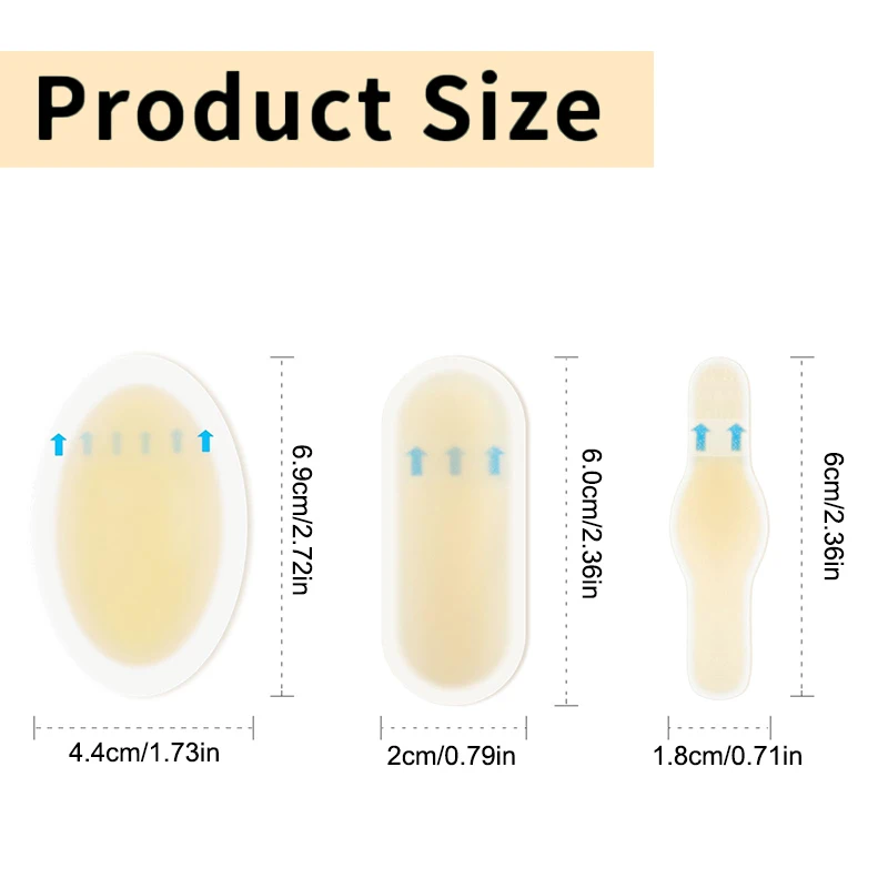 24개 접착식 하이드로콜로이드 젤 물집 패치 발뒤꿈치 보호 스티커 페디큐어 패치 발 관리 도구