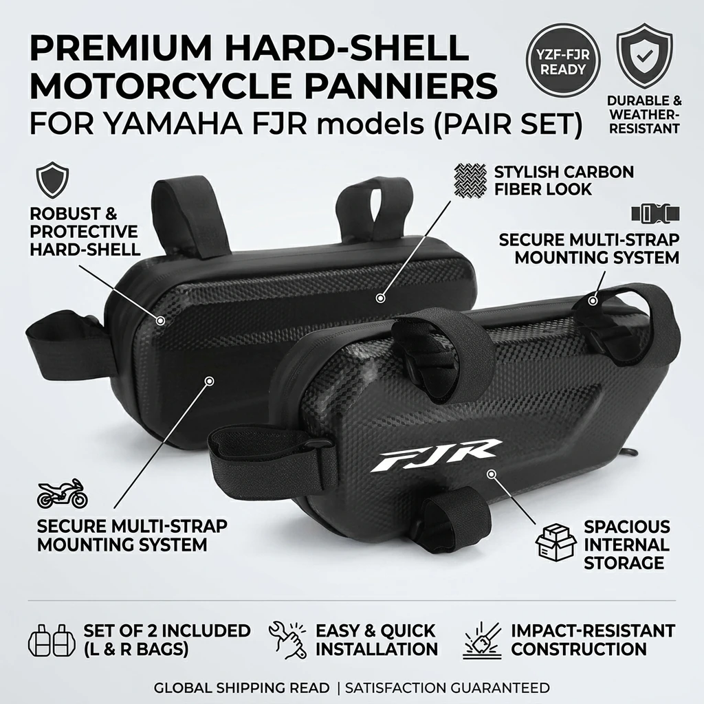 360° Waterproof Protection Hard Shell 3L Motorcycle Gear Bag With LOGO For YAMAHA FJR 1300 FJR1300 FJR1200