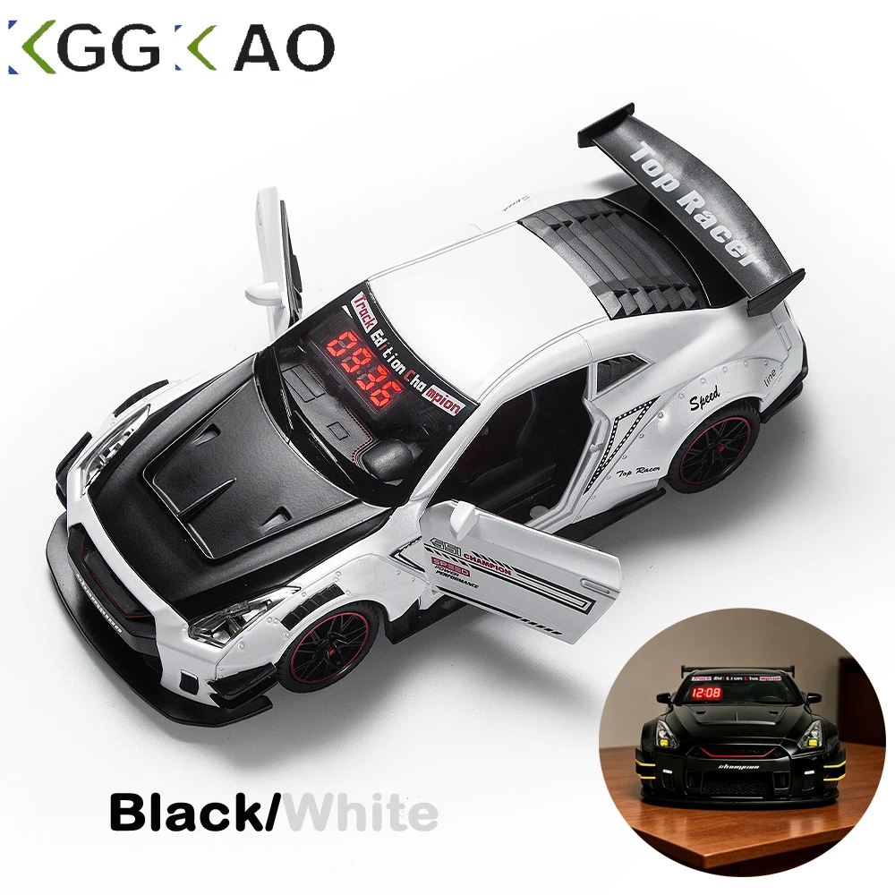 1Pcs Rechargeable LED Car Alarm Clock, Hypercar Model Desk Clock with Remote Control, for Bedroom Office Decoration