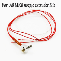 Anet 30MM 40MM Throat A8 A6 MK8 Nozzle Extruder Kit Hotend 0.4MM For MK8 A6 I3 3d Printers DIY Accessories