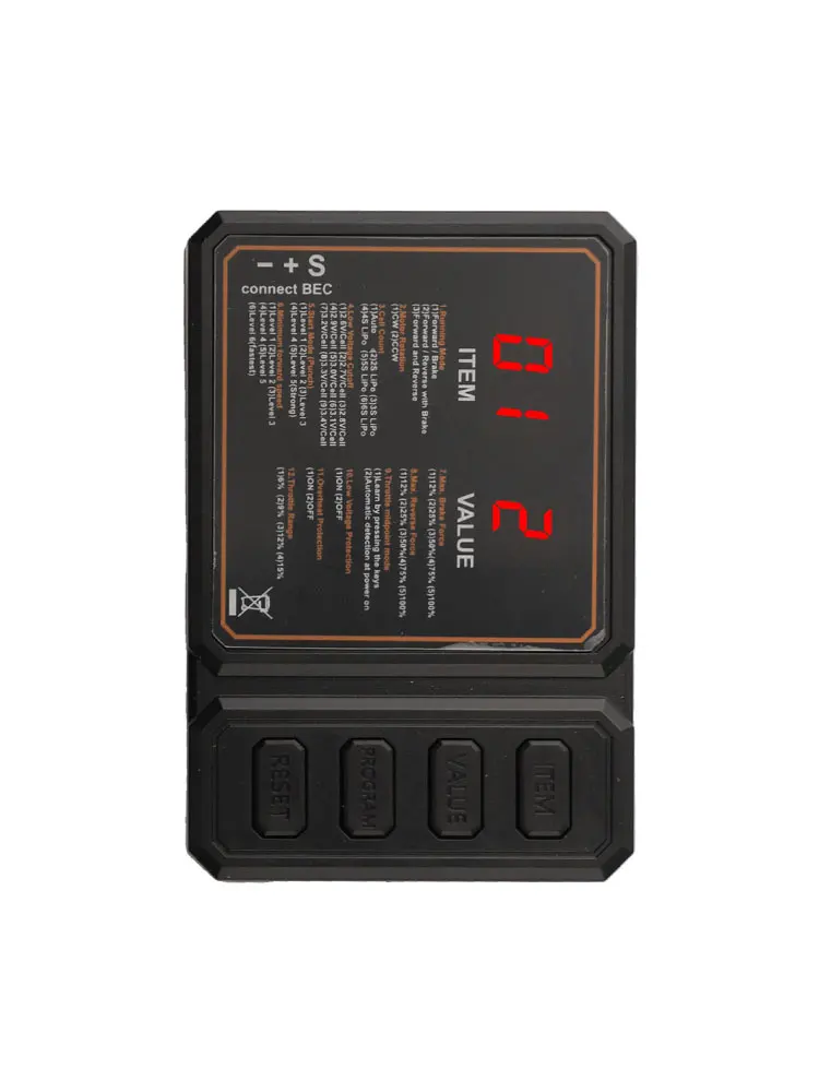 for Black RC for esc Programming Card Braking for Force Adjustment LED Display Programming Tool 1 10 Scale Models User-Friendly