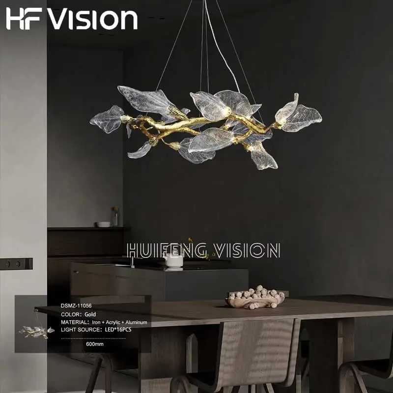 

Modern Leaf Design Crystal Clear Glass Pendant Light for Dining Room Kitchen Island Luxury Living Room Bedroom Ceiling Lamp