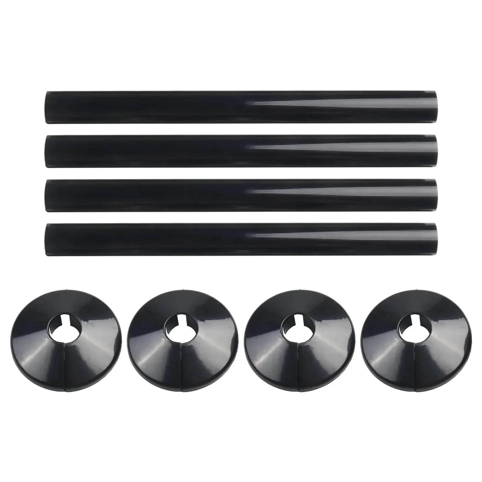 

Say Goodbye to Exposed Radiator Pipes Upgrade Your Living Space with 8pcs Chrome Effect Pipe Covers for 15mm Pipes