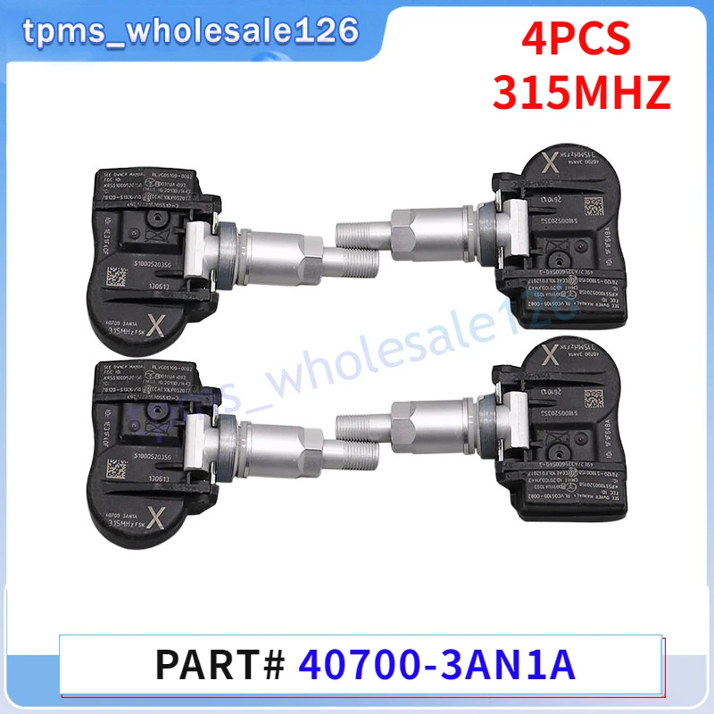 

4PCS 40700-3AN1A Car Tire Pressure Monitor System Sensor For NISSAN CUBE JUKE LEAF SENTRA VERSA TPMS SENSORS 315MHZ 40700-3AN1B