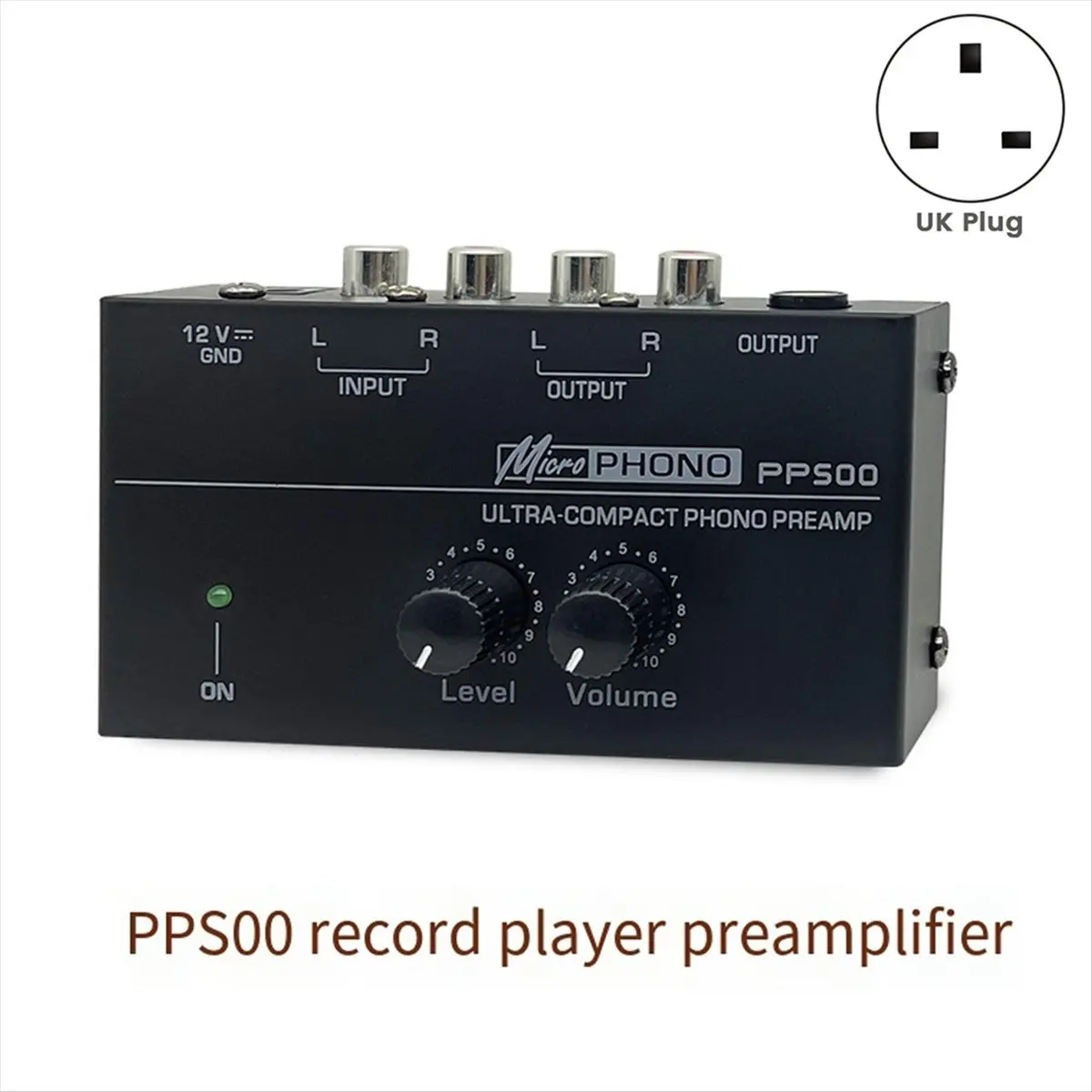 PP500 Record Player Preamplifier Vinyl Turntable Amplifier Preamplifier Turntable Volume Control Amplifier UK Plug-ELEC