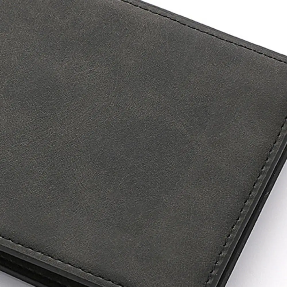 PU Leather Short Card Holder Lightweight Short Skin Wallets Male Purse Travel image 5