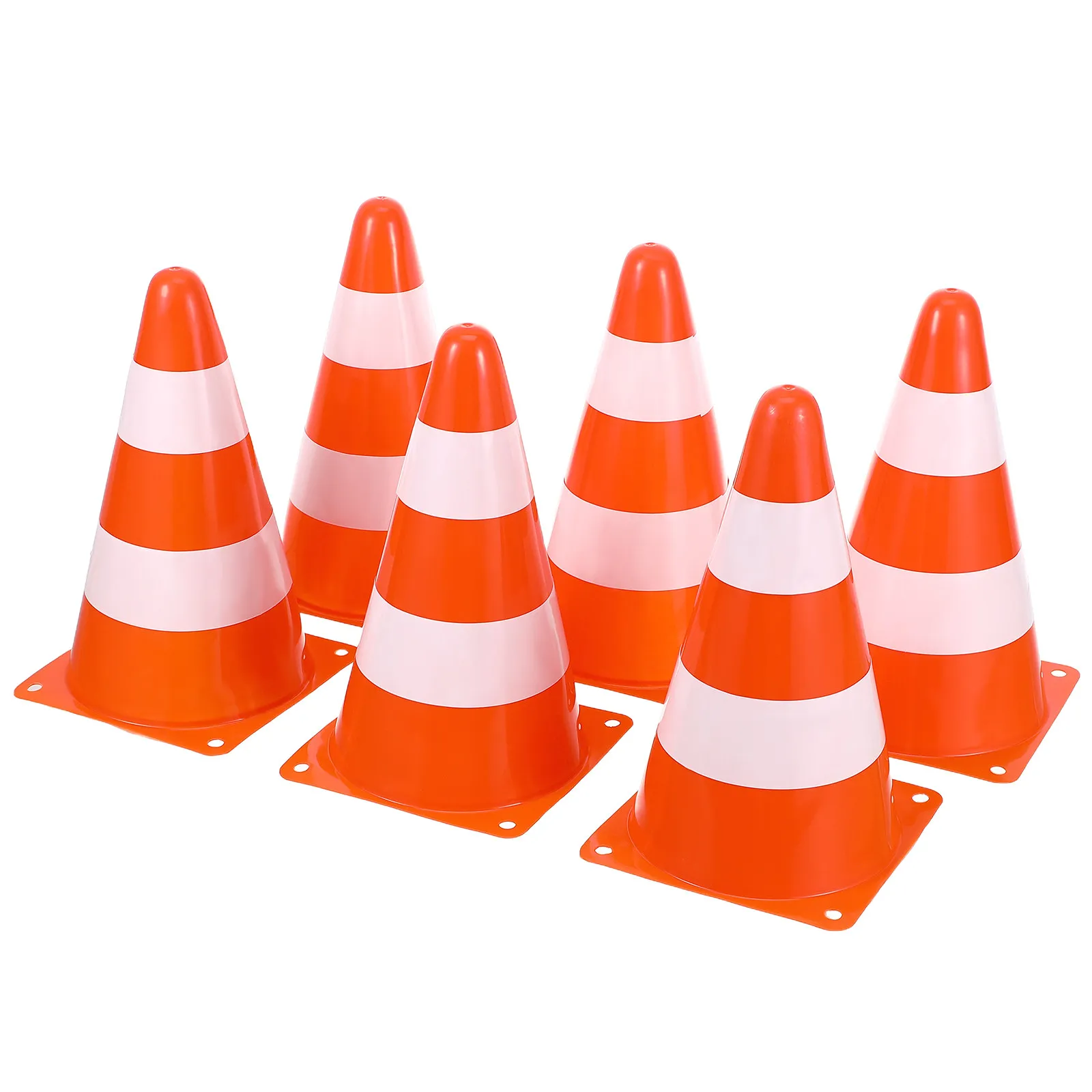 6Pcs Stackable Plastic Traffic Safety Cones Bright Color for Road Construction Parking Barrier Plastic Cones Traffic Barrier
