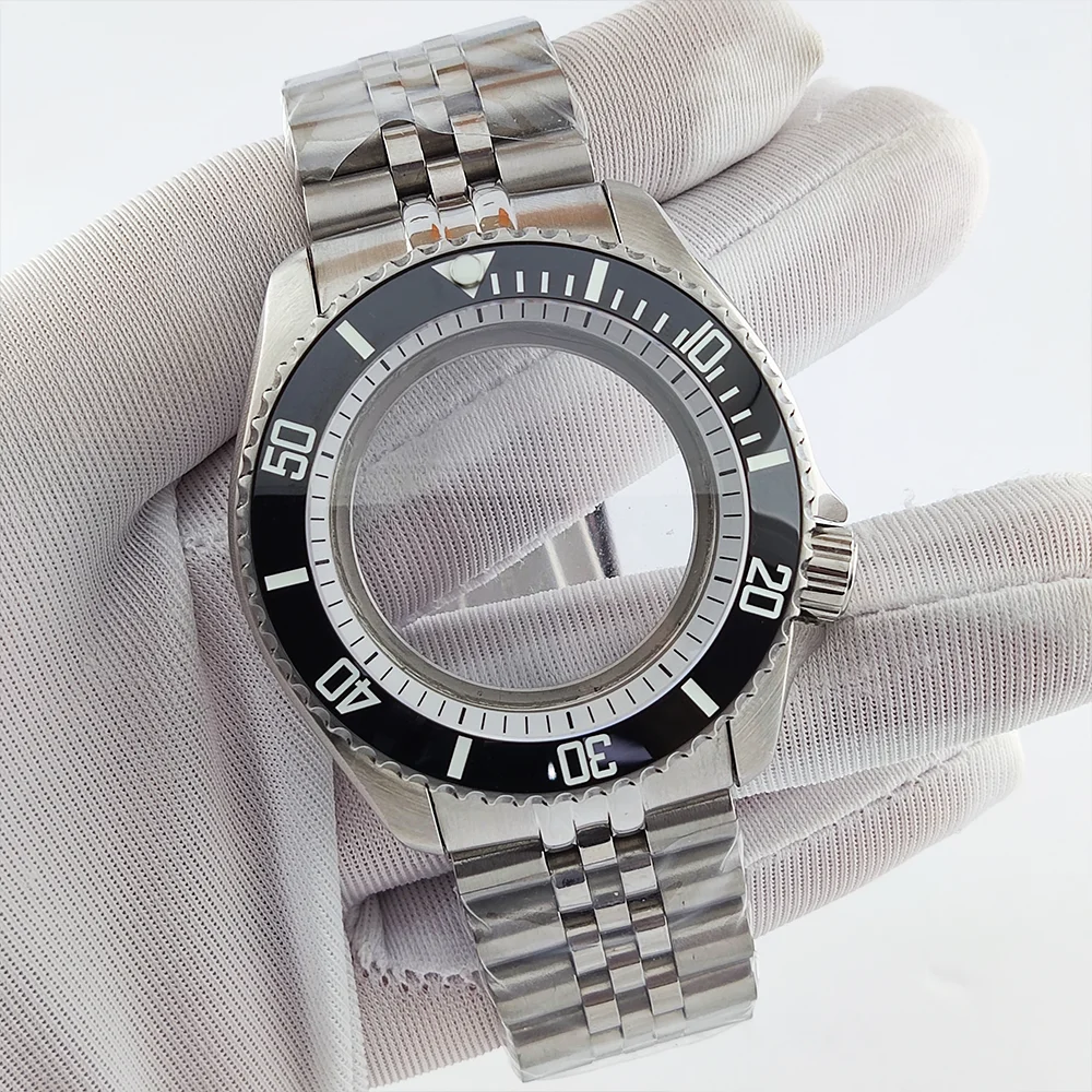 حافظة ساعة 40 مللي متر NH35 حافظة ساعة من زجاج الياقوت حافظة مقاومة للماء SKX007 مناسبة لساعة 28.5 مللي متر حافظة رجالية فاخرة