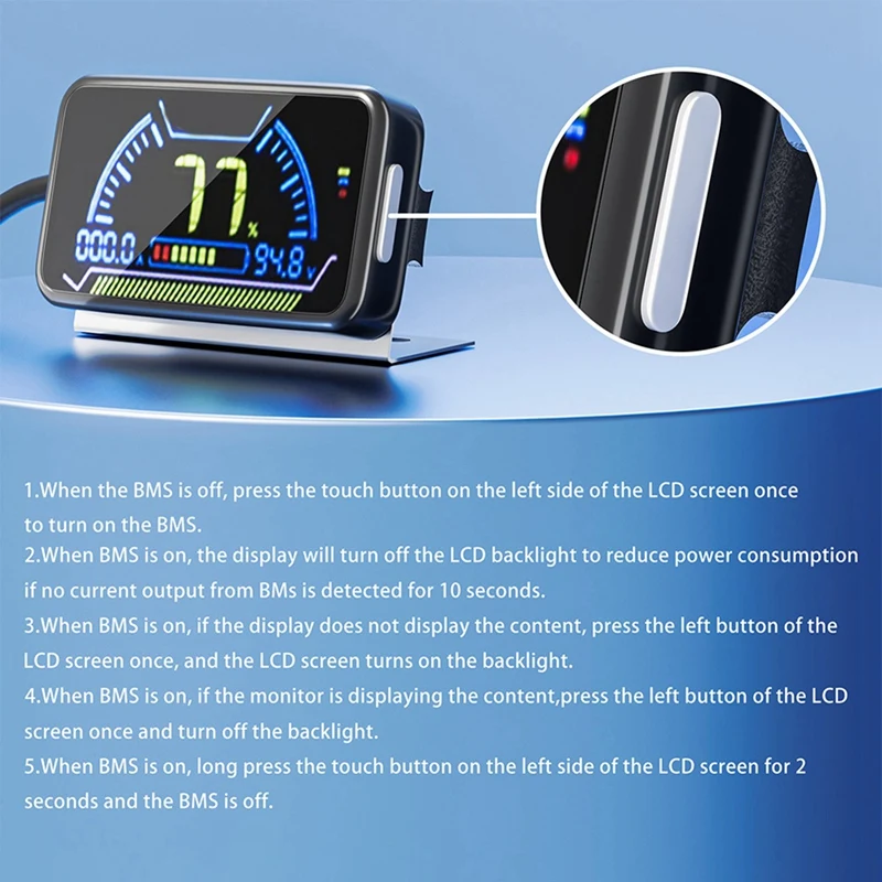 BMS Replacement Parts 2 Inch LCD Display Screen With Active Switch Monitor For JK Smart BMS