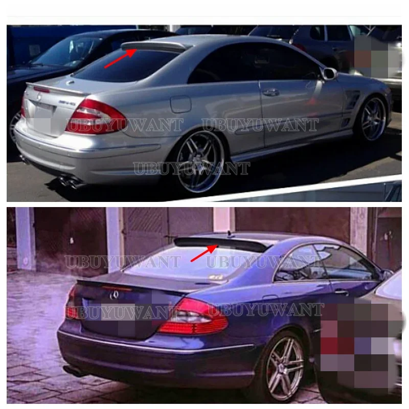 For Mercedes Benz W209 CLK200 CLK280 CLK350 C209 Coupe 2003-2009 Real Carbon Fiber Material Car Rear Tail Wing Rear Roof Spoiler