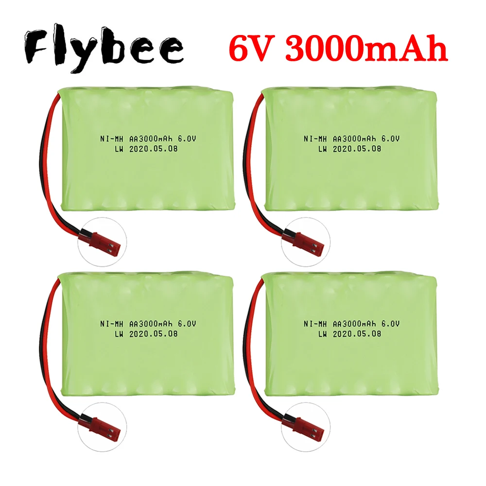 แบตเตอรี่ NiMH AA 6V 3000mAh สำหรับรถสตันท์ R/C รถบรรทุก R/C เรือ /c/R/C ของเล่นเด็กควบคุมระยะไกลแบตเตอรี่สำรองยานพาหนะ