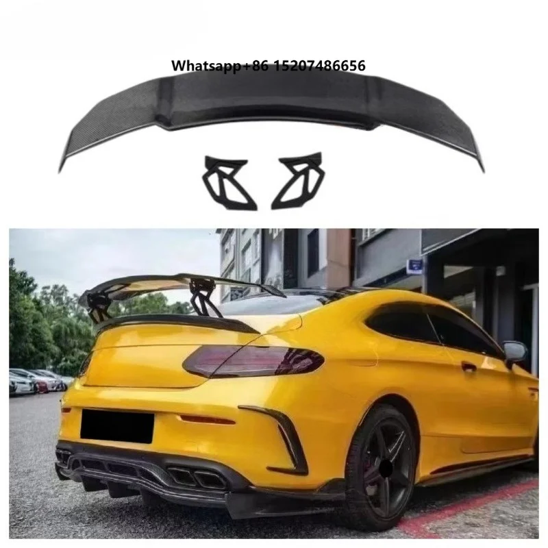 Style Carbon Fiber Rear Tail Spoiler Wing for  W205 C43 C63  W213 E53 E63 Coupe Trunk Racing GT Spoiler Wing