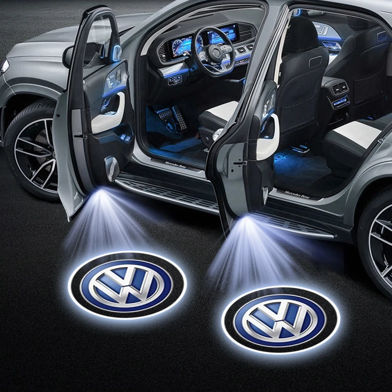 شعار السيارة اللاسلكية المجاملة مصباح السيارات الباب ترحيب ضوء جهاز عرض (بروجكتور) ليد لفولكس واجن CC R-Line GTI T5 جولف T-ROC R Bora Arteon
