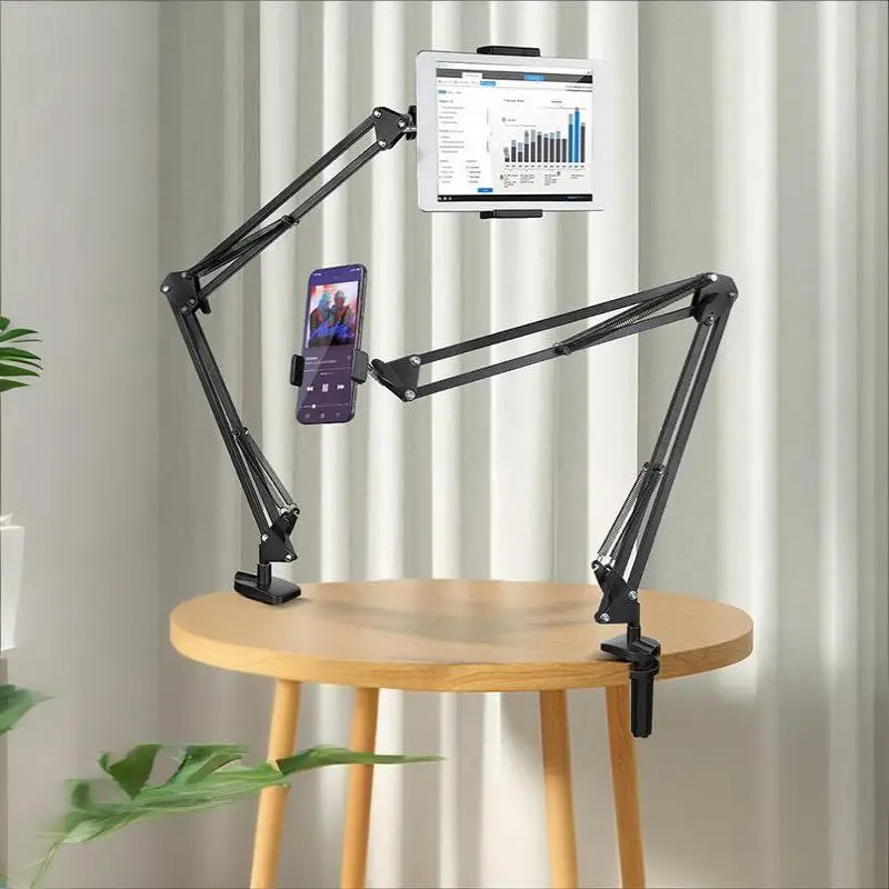 Adjustable Bedside Tablet Stand, Rotatable Long-arm Metal Desktop Tablet Stand, Bedside Lazy Phone Holder view 3