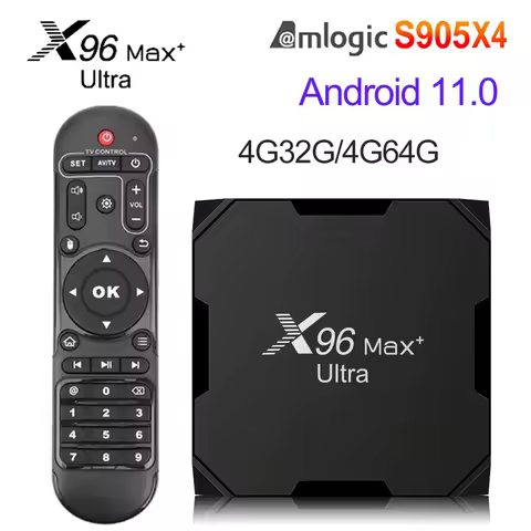 New X96 Max Plus Ultra Amlogic S905X4 Android11 Smart TV Box 4G 32G/64G Dual WIFI USB3.0 8K HD 2.4G&amp;5.0G Set-Top Box PK x96 max+