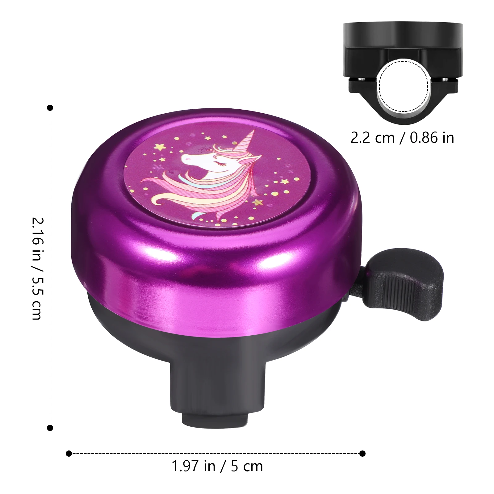 2 pçs sino de bicicleta para guidão meninas bicicleta unicórnio scooter adultos acessórios bonitos criança