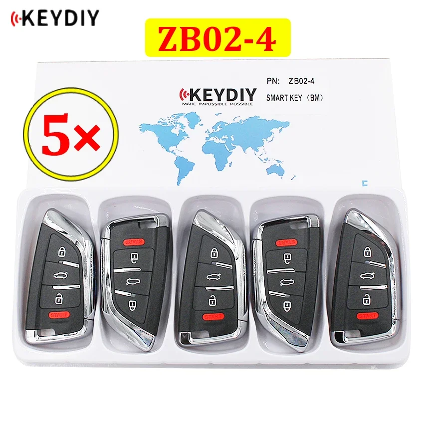 5pc/lot Universal ZB02-4  KD Smart Key Remote for KD-X2 Car Key Remote Replacement Fit More than 2000 Models