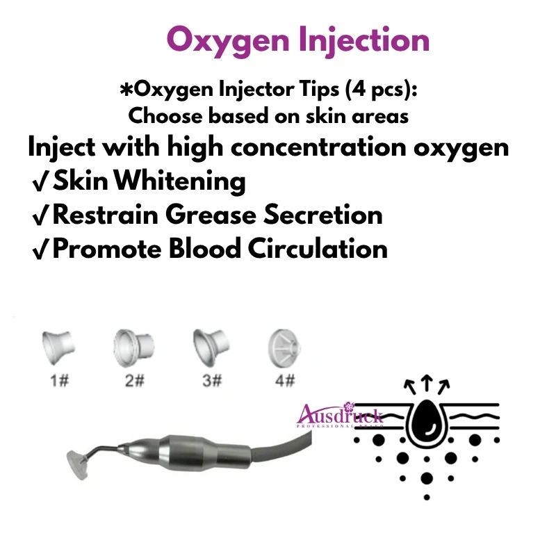آلة حقن الوجه بالأكسجين مكركركرنت متعددة الوظائف مع رذاذ تدليك الضوء الأحمر وجهاز شد الجلد