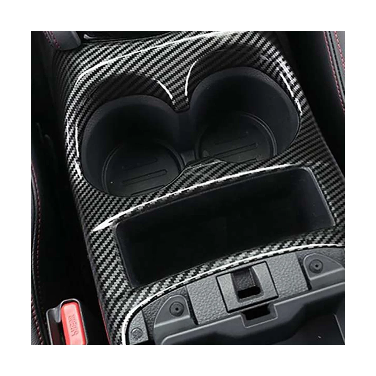 Car Carbon Fiber Front Seat Center Control Water Bottle Cup Holder Cover Trim for Nissan Qashqai J11 2014-2020