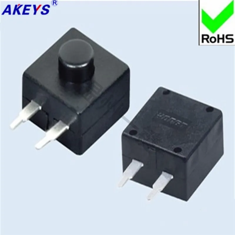 10 PCS YT-1212-112YB straight-footed two-legged strong flashlight switch Wenzhou one-button self-locking switch