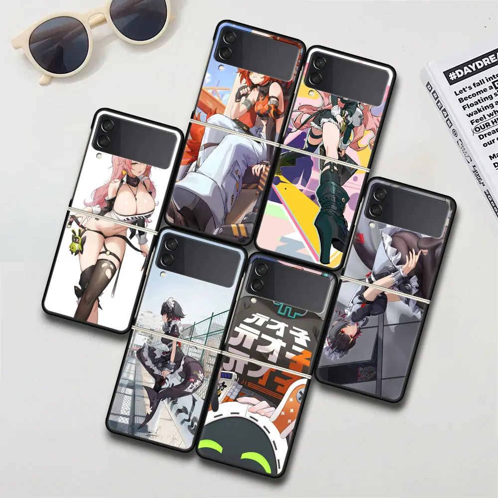 Joe Zenless Zone Zero ZZZ Case for Samsung Galaxy Z Flip 4 3 5G Black Hard Fundas Capas Flip4 Flip3 PC Phone Cover Zflip4 Zflip3