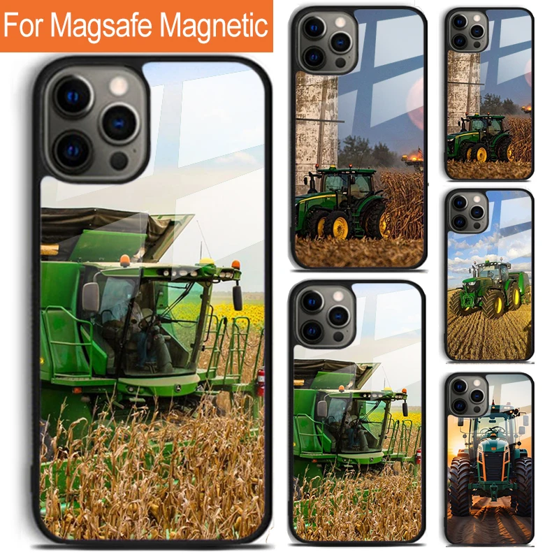 Catching Corn Harvest Bean Phone Case For iPhone 16 15 14 13 12 11 Pro Max Plus Magsafe Magnetic Wireless Charging Cover