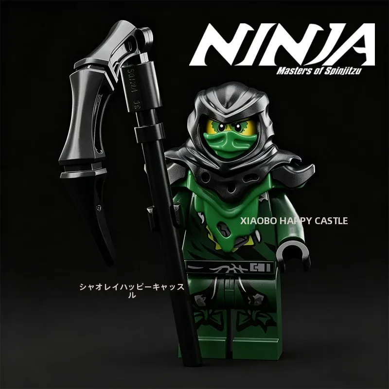Bloques de Construcción de la Temporada del Fantasma: Maestro del Elemento del Viento Ninja Fantasma Moro, Accesorios de Piezas Desmontables de Doble Color, Maestro de la Cadena del Villano Fantasma
