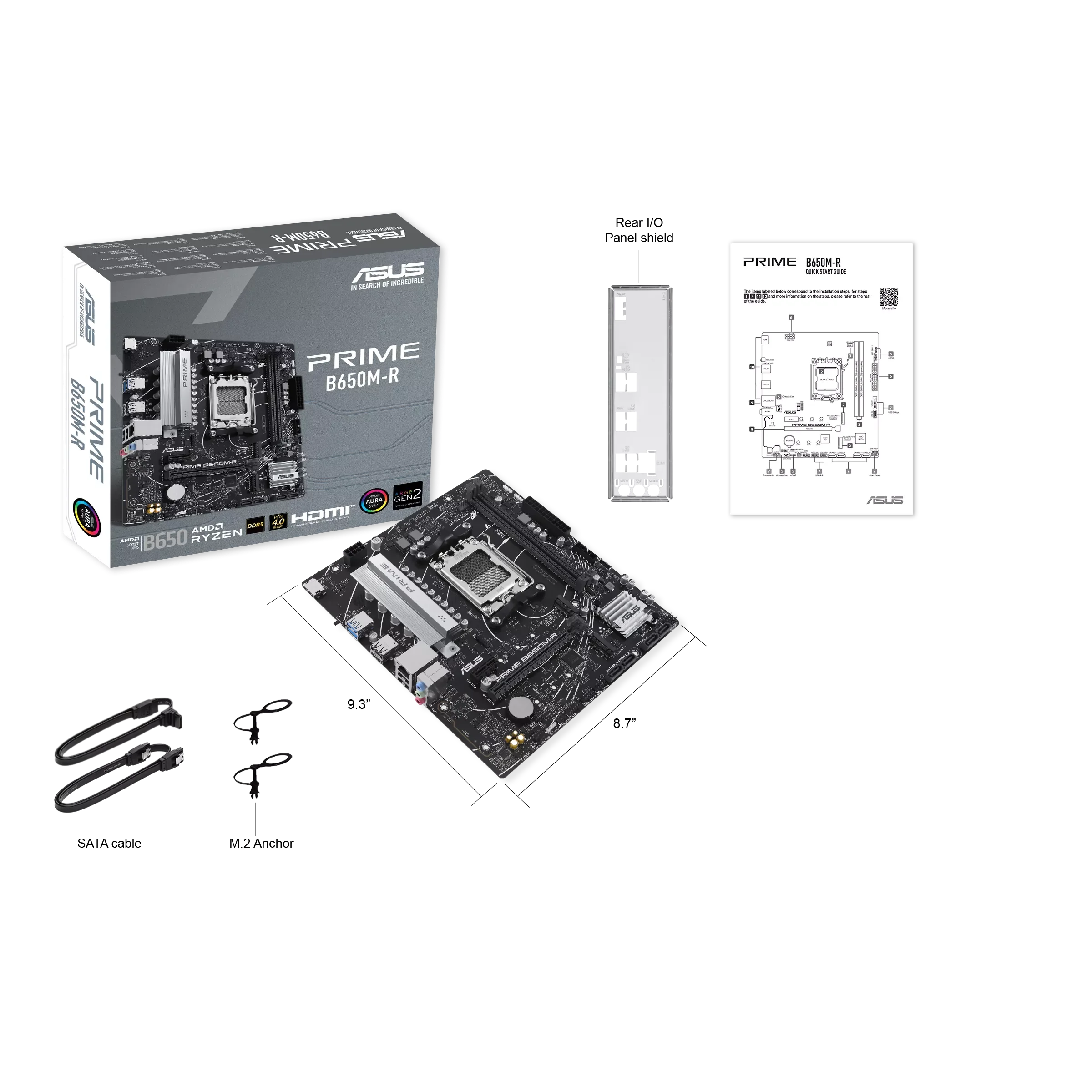 ASUS New PRIME B650M R AMD B650 يدعم سعة 96 جيجابايت AMD Ryzen ™ 7000 8000 9000 سلسلة اللوحة الأم المقبس AM5 #6