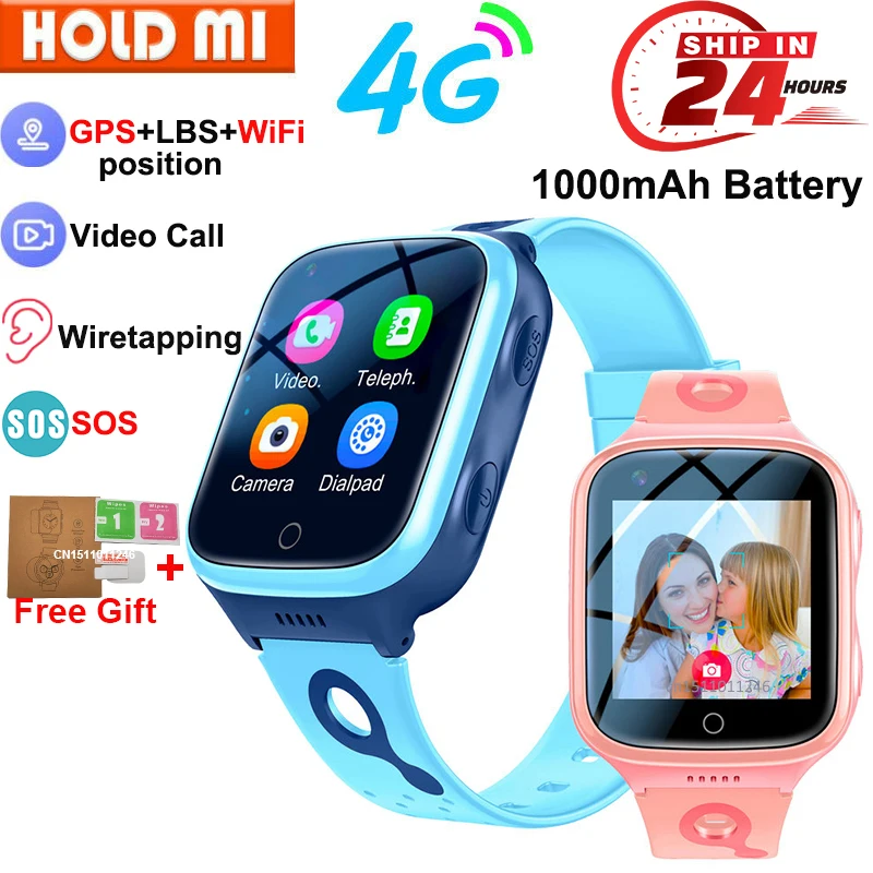 New Kids Smart Watch 4g GPS WiFi Phone Watch 1000mAh Video Call Tracker Location SOS Call Back Monitor Children Gifts Smartwatch