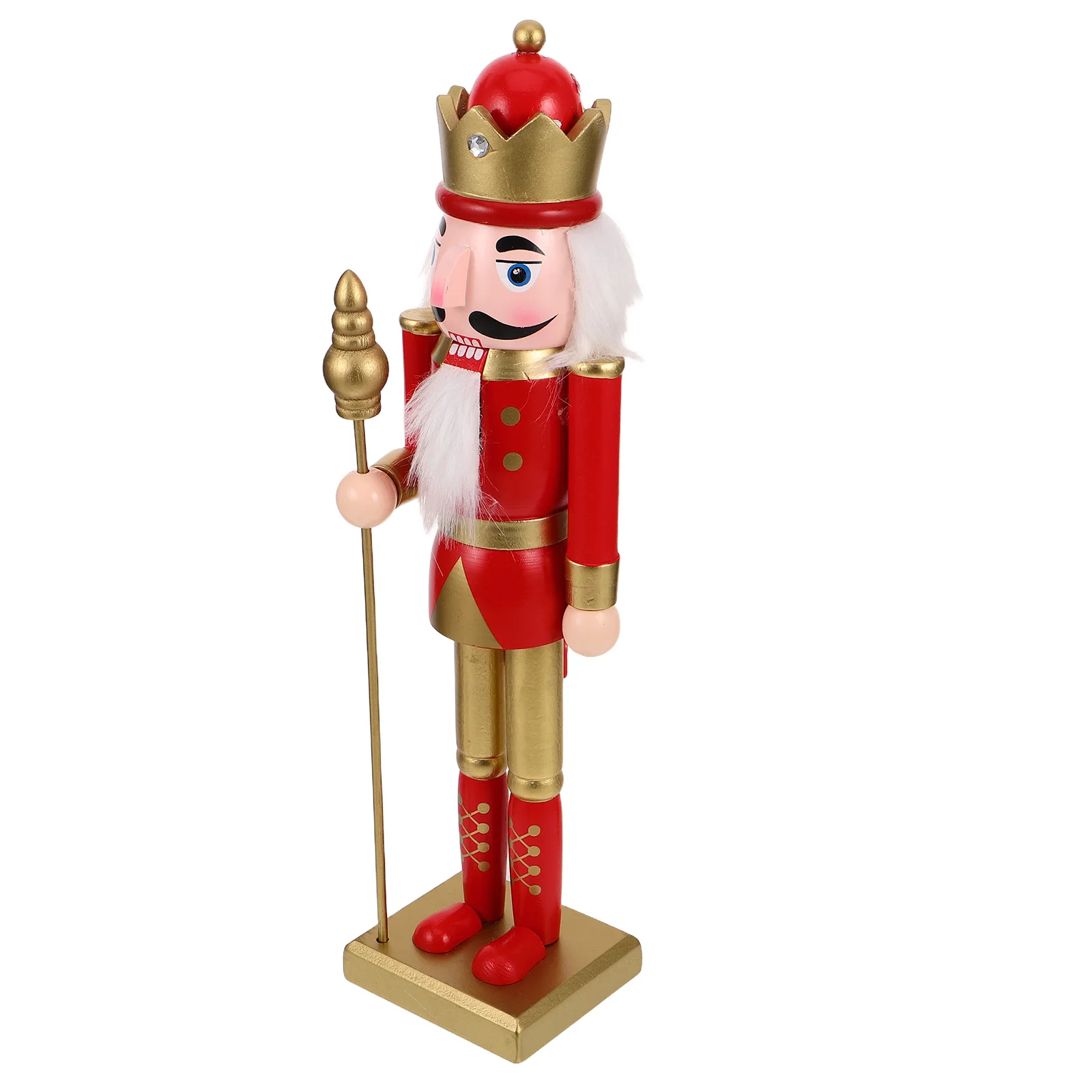 

Nutcracker Ornament Large Figurine Holiday Statuette Christmas Wooden Figures Red Fireplace Decorations