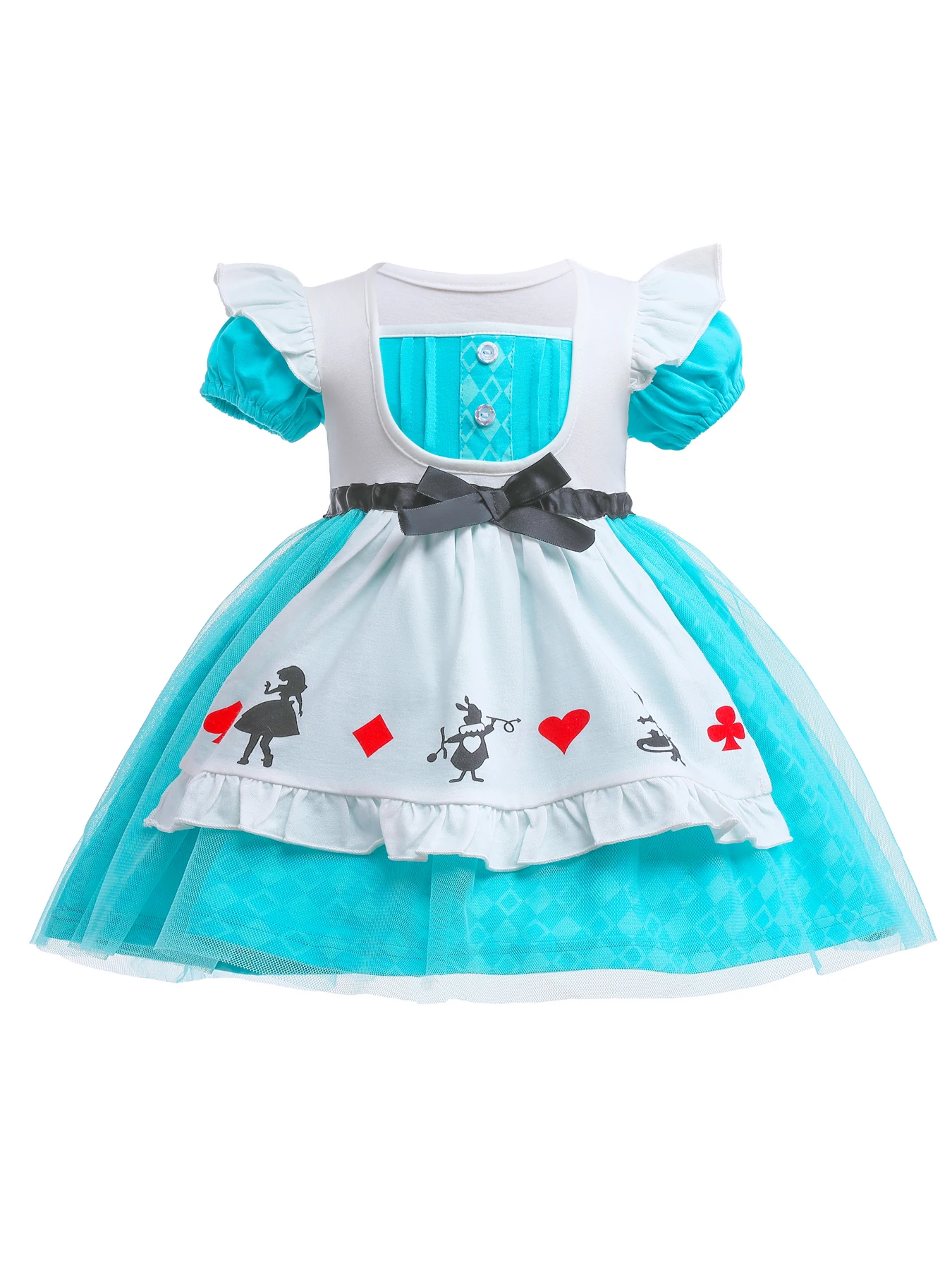 Alice Princess Tulle Dress Halloween Fancy Party Costume Summer Outfits for Baby Toddler Little Girls 6 Months to Size