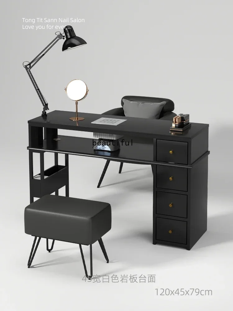 

Маникюрная каменная пластина, большая консоль, пылесос, маникюрный стол, черный костюм для ногтей и стул