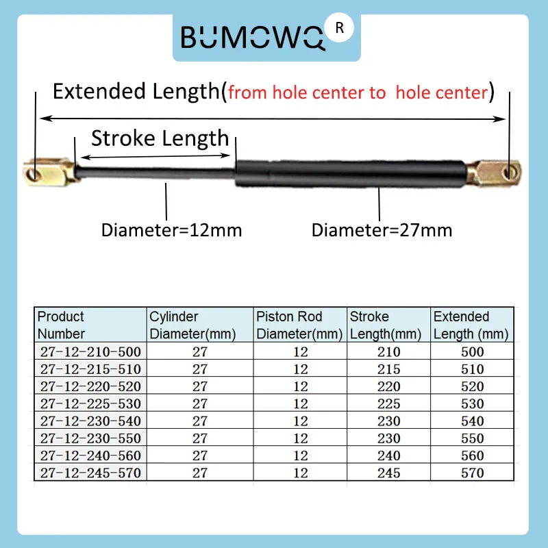 1 PC 500-570mm 100kg/1000N Universal Strut Bars Machine Gas Spring Car Shock Absorber Furniture Cabinet Hinge Gas Lift