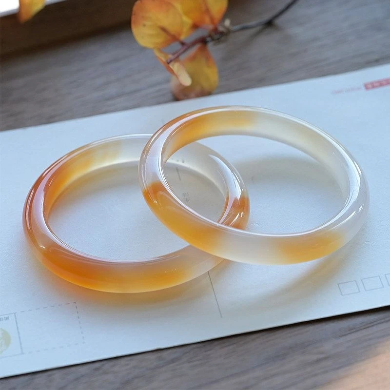 Natural agate orange bracelet, new Chinese trend