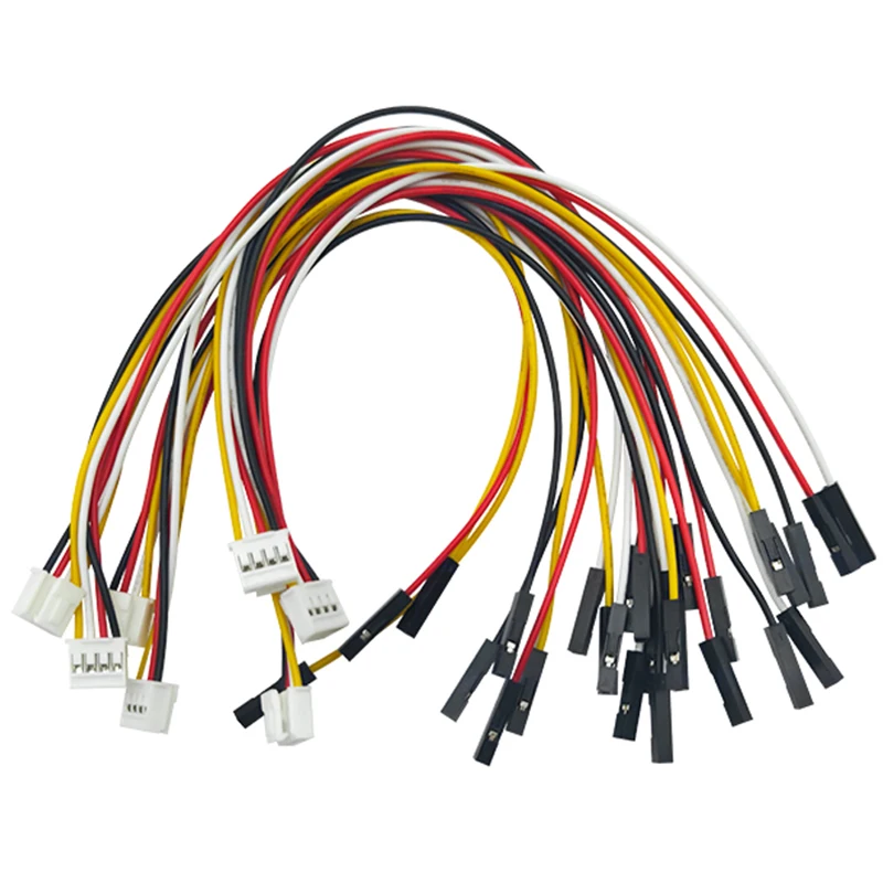 10Pcs HY2.0 to Dupont line electronic wire-2P/3P/4P/5P/6 Pin To 2.54mm Dupont Male/Female Wire Connector Color Cable