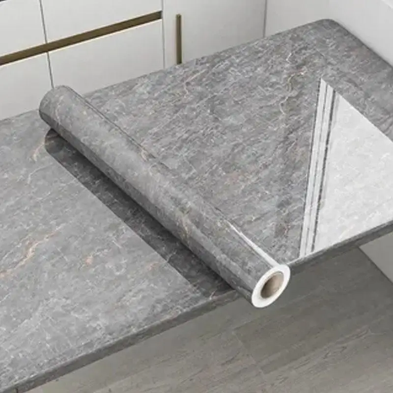 60cm Marble Waterproof PVC Self-Adhesive Oil Proof and Mildew Proof Wallpaper Bathroom Kitchen Cabinet Countertop Wall Sticker