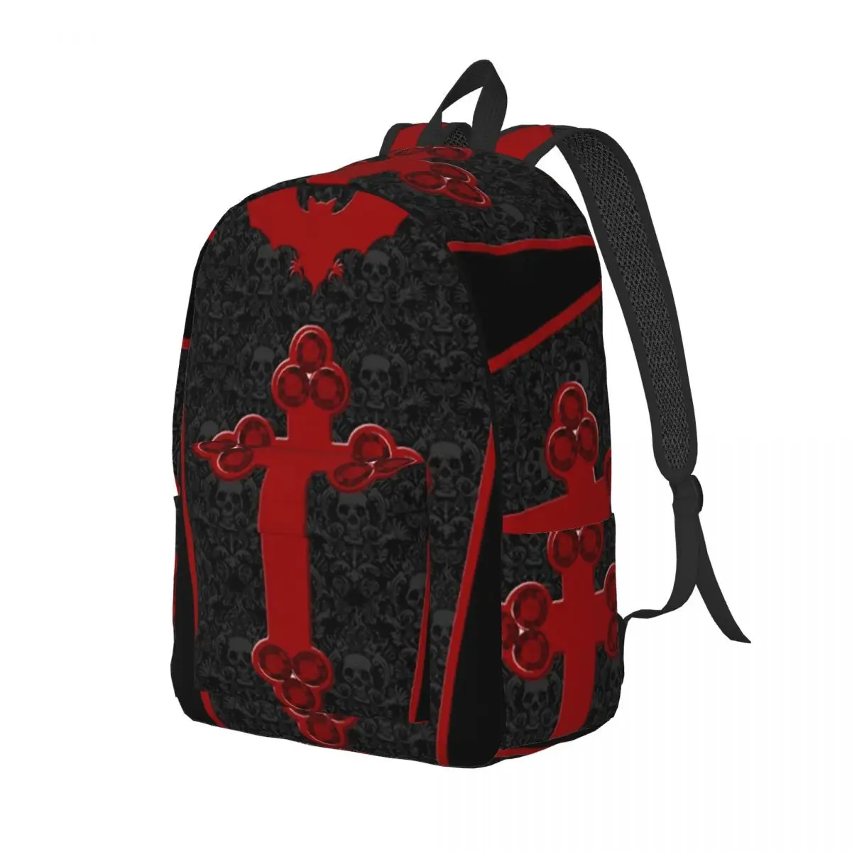 

Gothic Vampire Halloween Haunted Mansion Backpack Daypack Large Capacity Children BookBag School Bag Shoulder Bags for Men Women