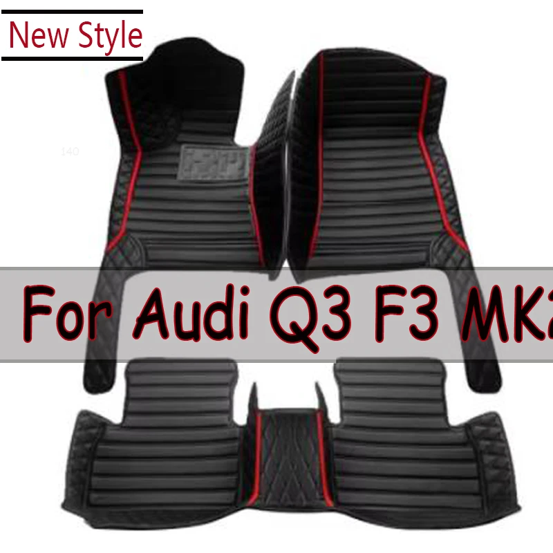 Tapetes de carro para audi q3 f3 mk2 2019 ~ 2022 durável anti sujeira tapete de chão automático conjunto de tapete de couro de luxo acessórios interiores do carro