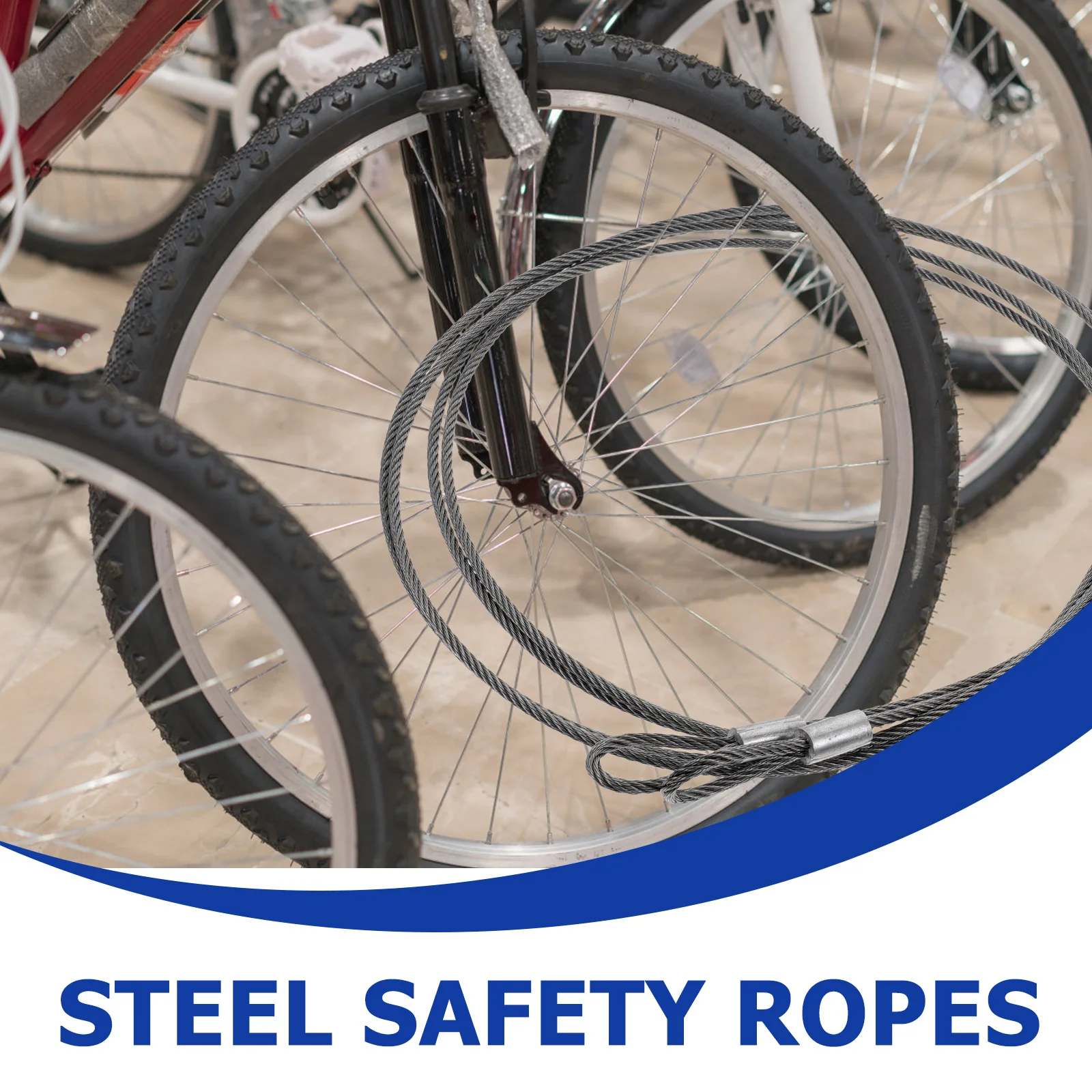 2 pcs Steel Coated Braided Security Cables Heavy Duty Safety Rope For Luggage Lock Rust Resistant Flexible Cable For Hanging