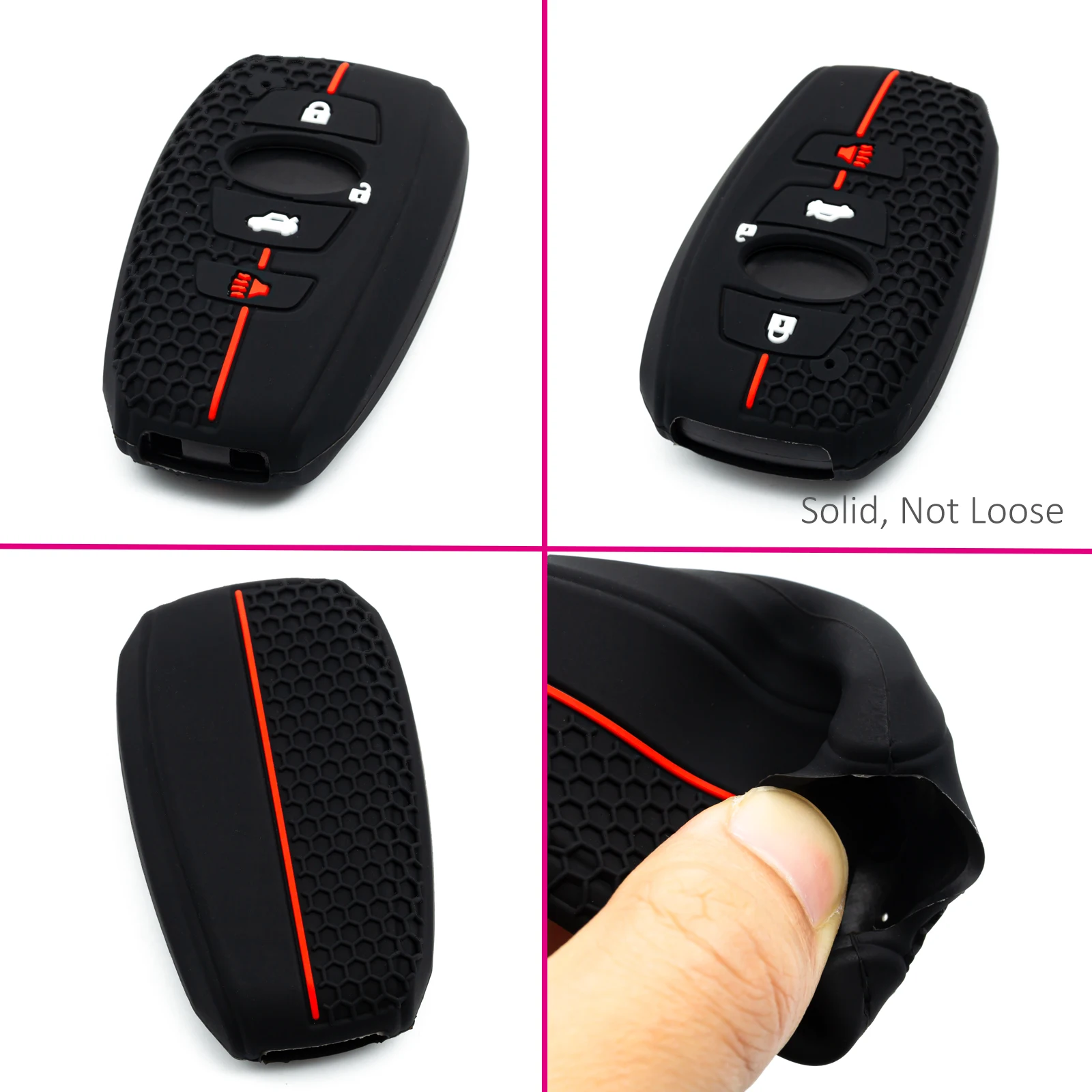 2x Silicone Car Key Fob Cover Case Holder Keychain For Subaru Forester Impreza Crosstrek Outback XV Ascent Legacy BRZ WRX GR86 view 5