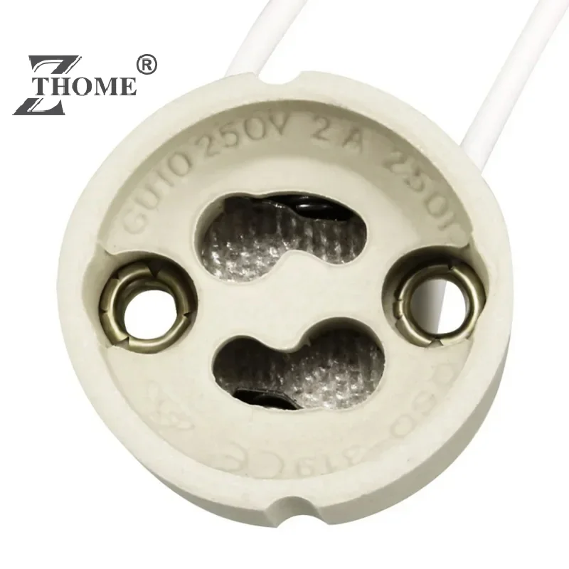 5pcs/Lot GU10 Lamp Base Ceramic Light Holder Socket Connector Adapter Wire For LED Bulb Stand Chandelier Halogen Leds Accessory
