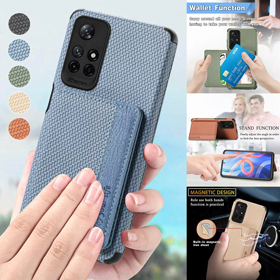 Leather Wallet Case For Redmi 10 9 9A 9T 9 Power 8 8A Note 11 11S 11 Pro 10 10S 10 Pro 9T 9 Pro 8T 8 Pro Mi Poco X3 Pro 11 Lite